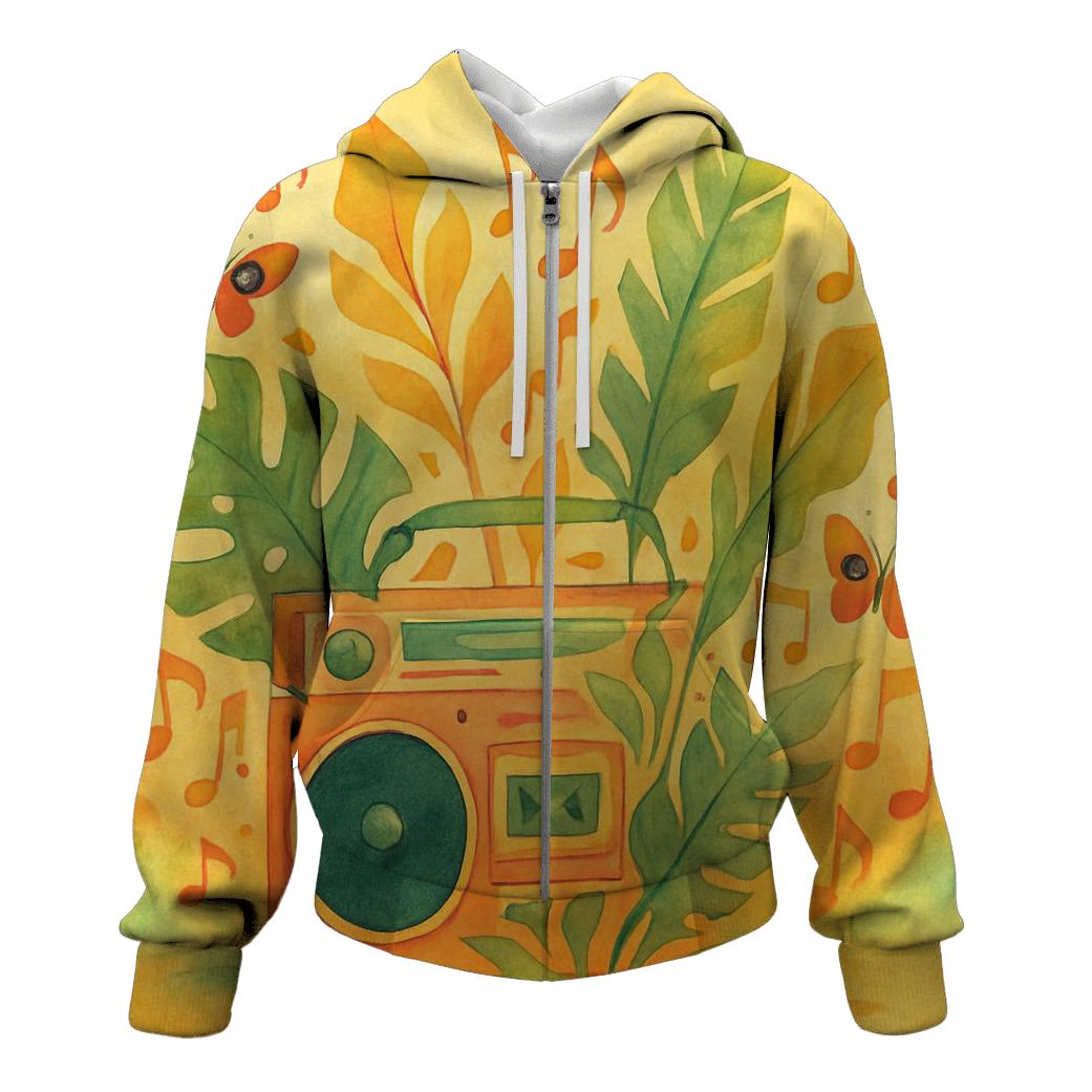 Boombox Botanical Montage embroidered hoodies