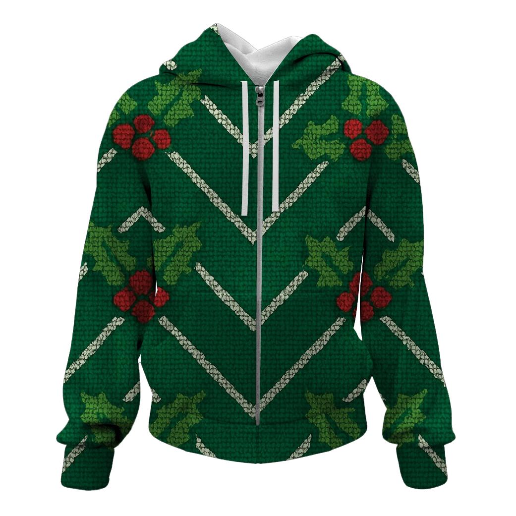 Holly Leaf Chevron Stack Design custom hoodies