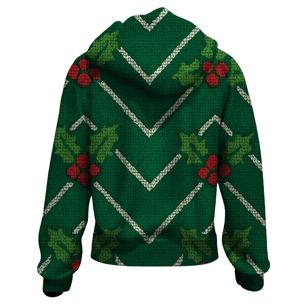 Holly Leaf Chevron Stack Design custom hoodies