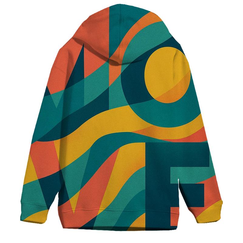 Chromatic Wave Typography hoodie designs