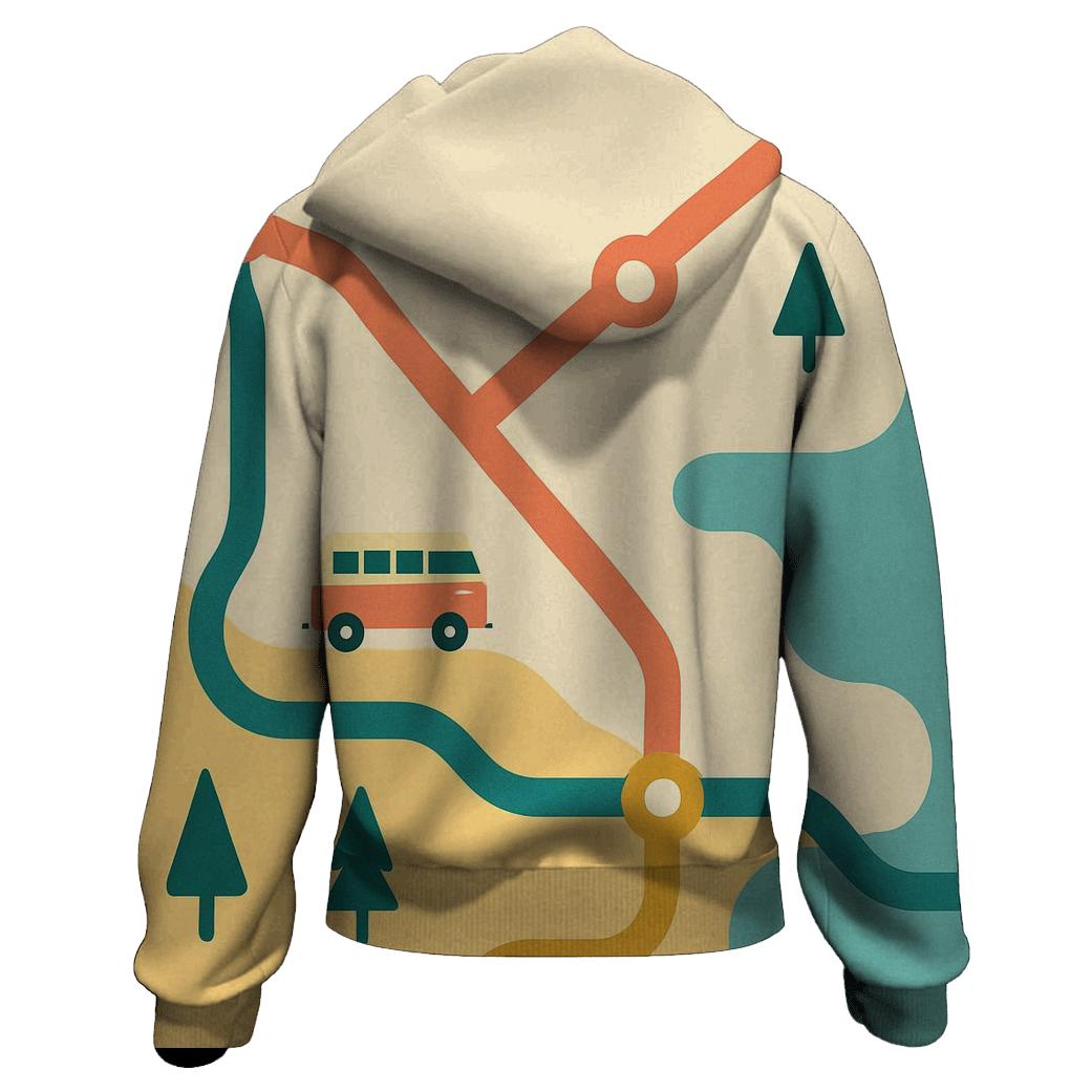Retro Road Map lightweight hoodies