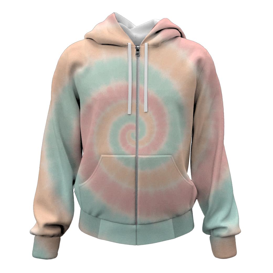 Pastel Spiral Ombre zip-up hoodies
