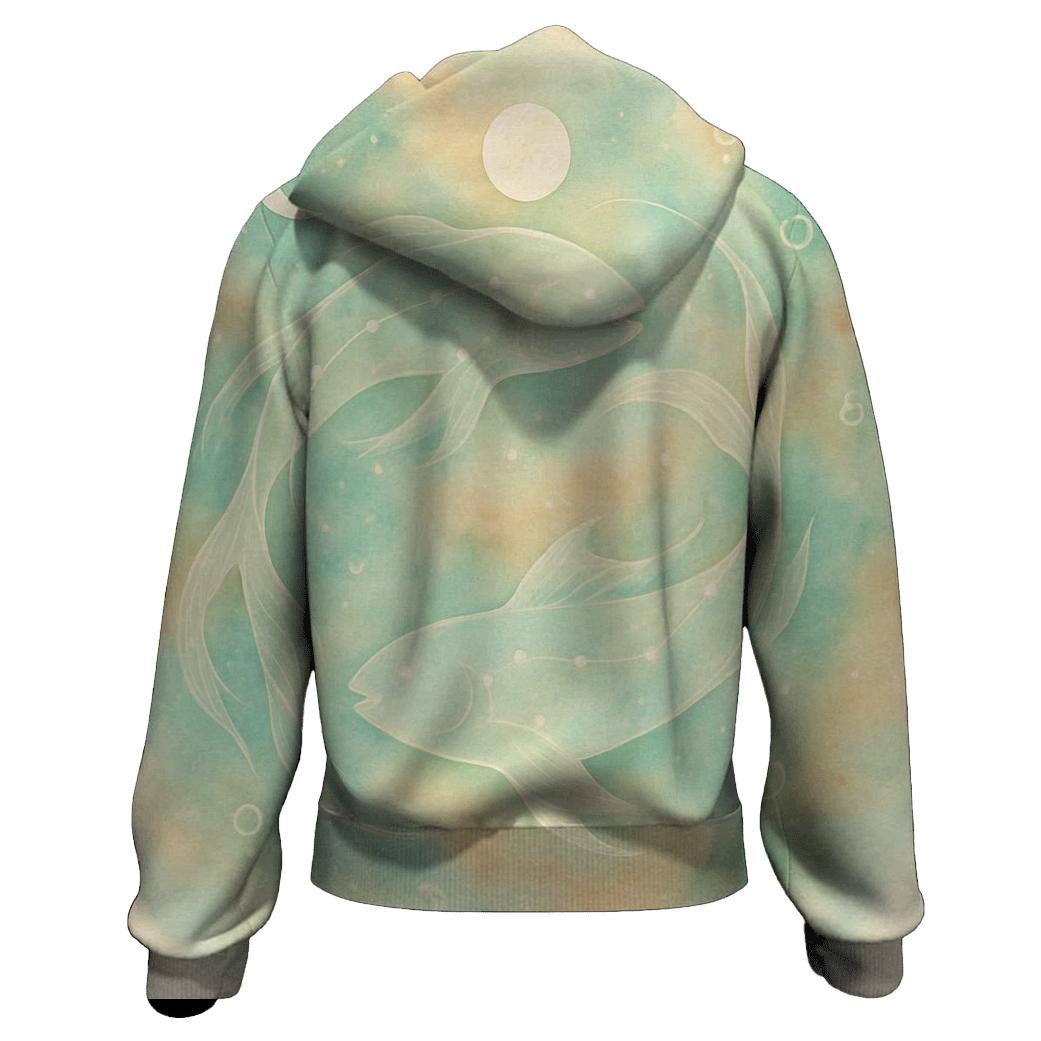 Pisces Cosmic Fish Dream Scene heavyweight hoodies