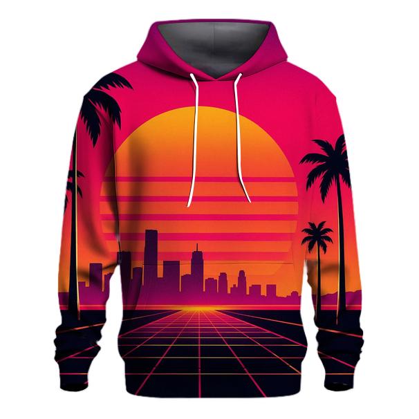 Neon Horizon Sunset zip-up hoodies