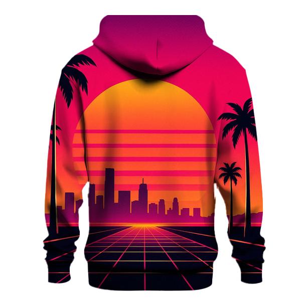 Neon Horizon Sunset zip-up hoodies