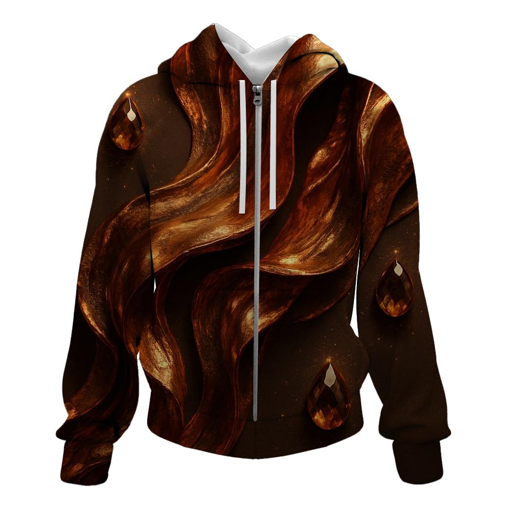 Copper Cascade zip-up hoodies