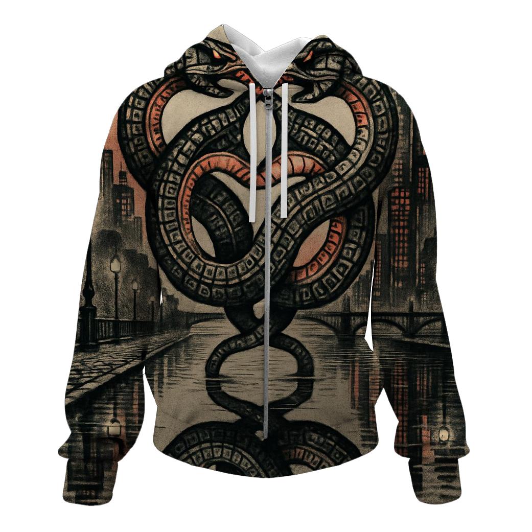 Mirrored City Ouroboros designer hoodies