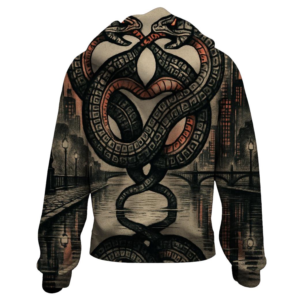 Mirrored City Ouroboros designer hoodies