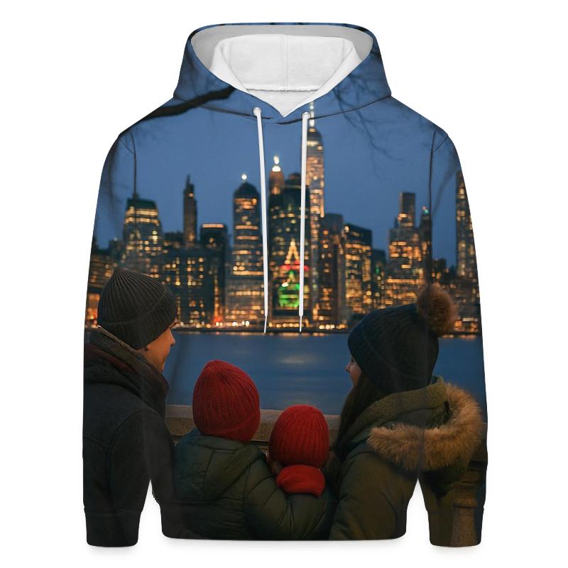Brooklyn Promenade Winter Twilight graphic hoodies