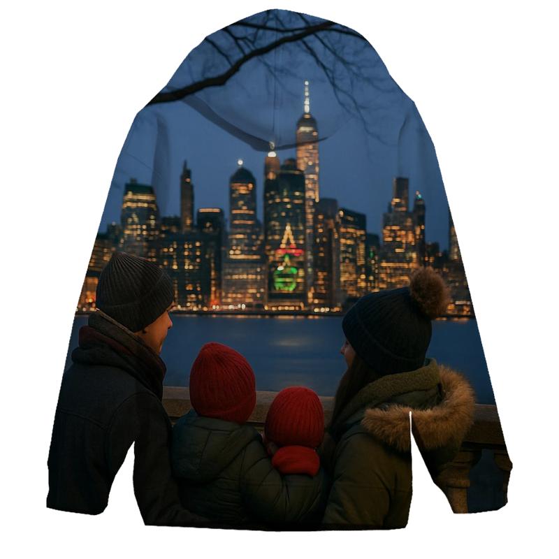 Brooklyn Promenade Winter Twilight graphic hoodies