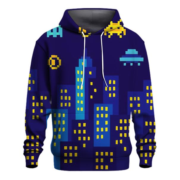 Pixel Arcade Skyline heavyweight hoodies