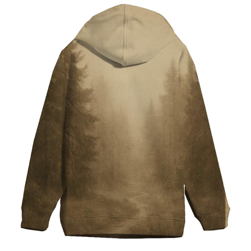 Sepia Forest Postcard embroidered hoodies