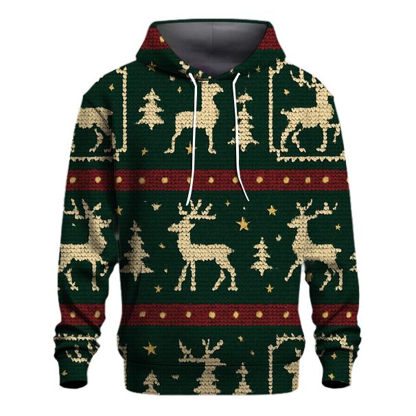 Reindeer Ribbon Carousel Design printed hoodies