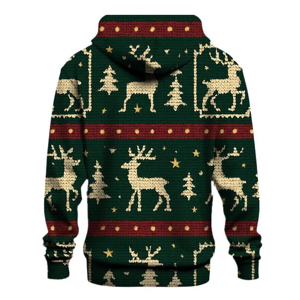 Reindeer Ribbon Carousel Design printed hoodies