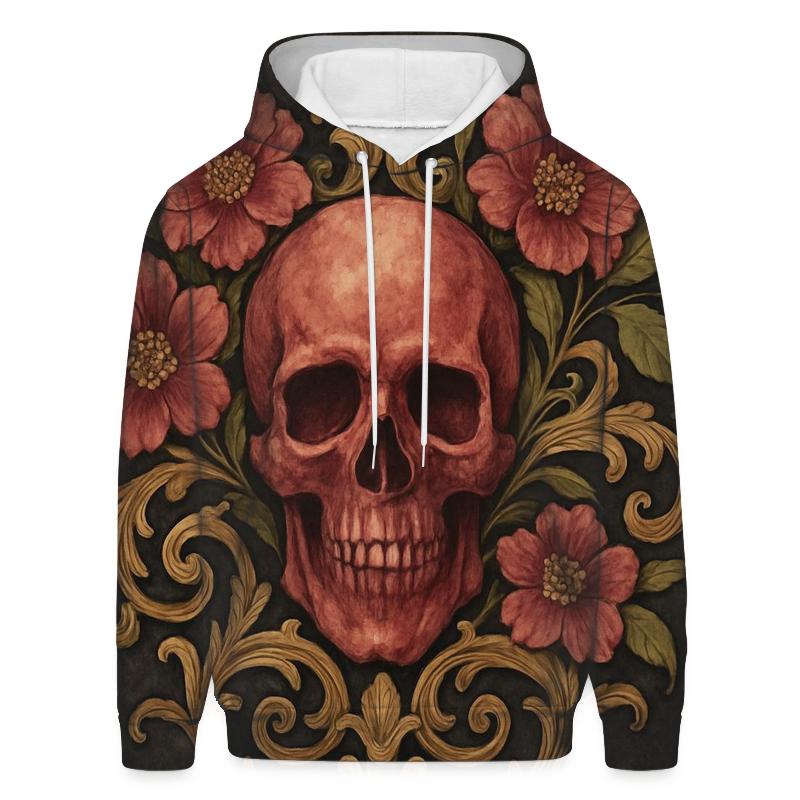 Floral Skull Emblem custom hoodies