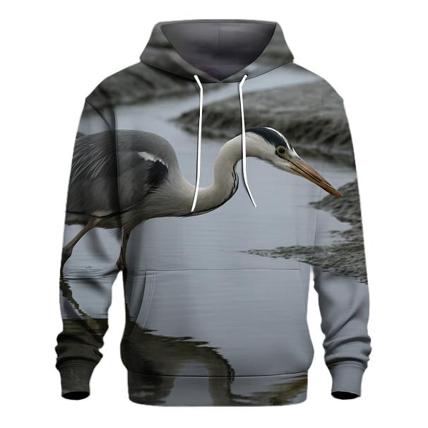 Estuary Stalk — Grey Heron zip-up hoodies