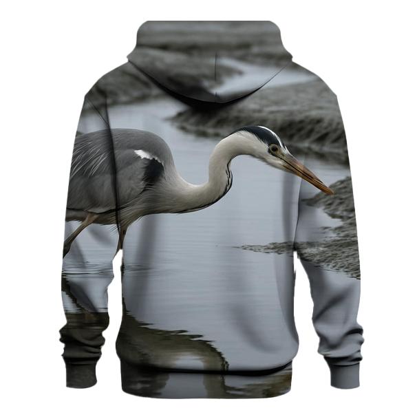 Estuary Stalk — Grey Heron zip-up hoodies