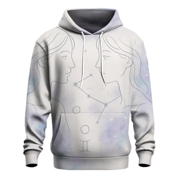 Ethereal Gemini Twins Portrait graphic hoodies