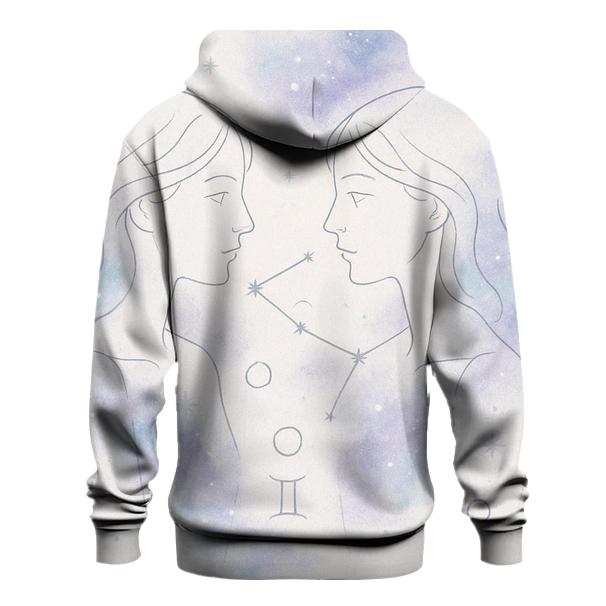 Ethereal Gemini Twins Portrait graphic hoodies