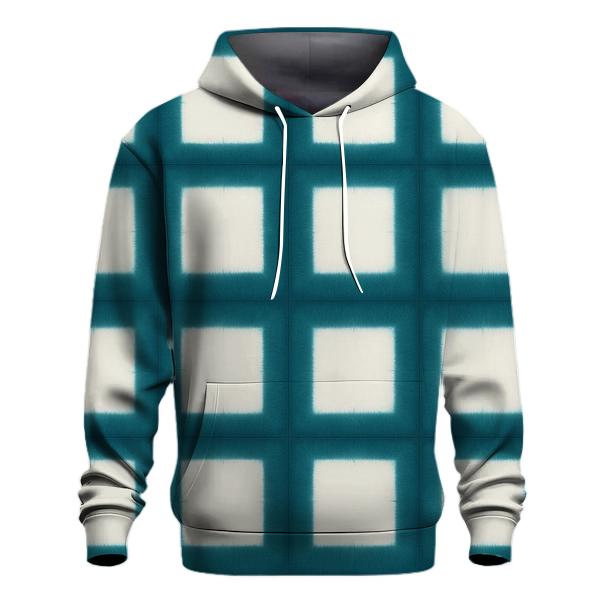Itajime Teal Grid premium hoodies