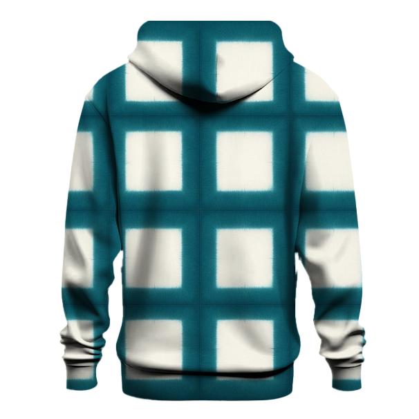 Itajime Teal Grid premium hoodies