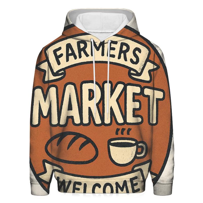 Hand Lettered Market Badge pullover hoodies