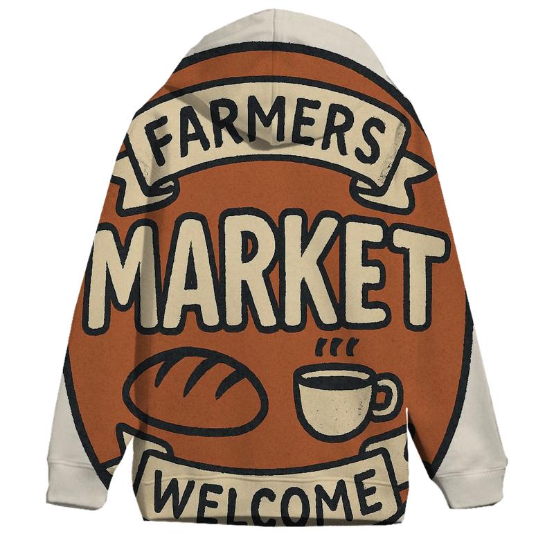 Hand Lettered Market Badge pullover hoodies