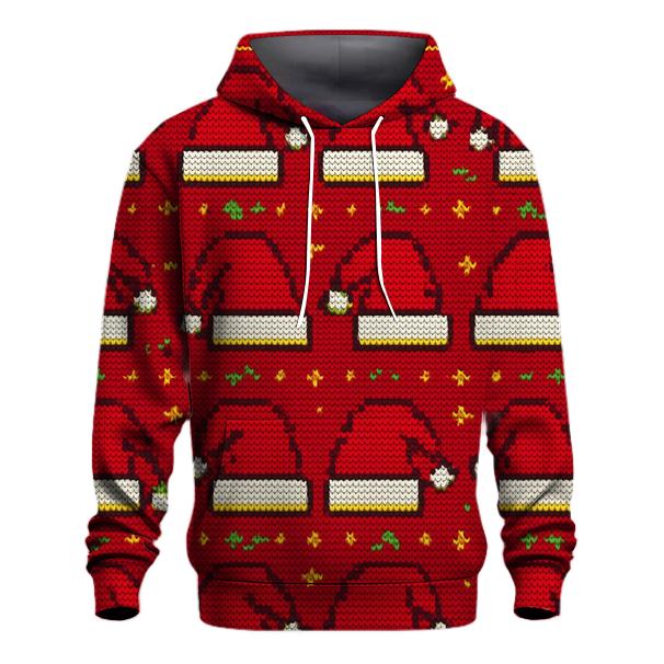 Santa Hat Scatter Bands Design embroidered hoodies