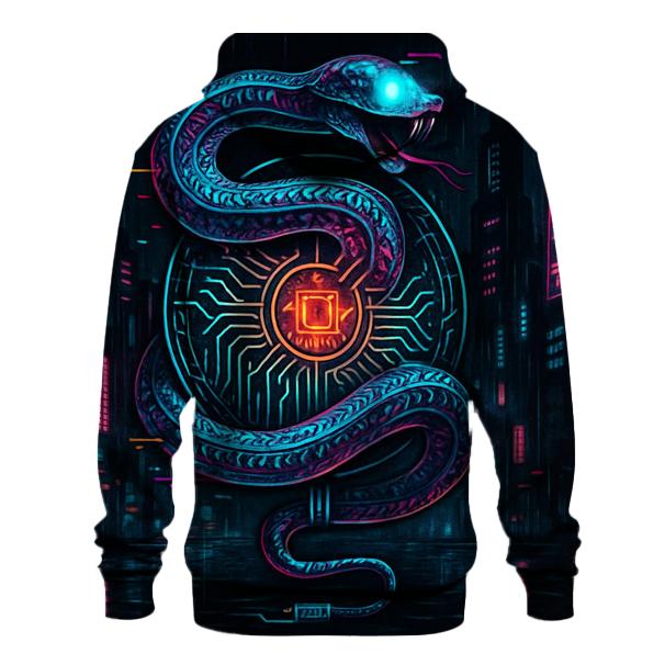 Cyber Neon Ouroboros lightweight hoodies