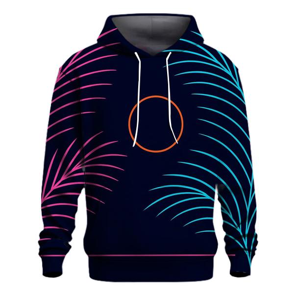 Neon Palm Lines printed hoodies