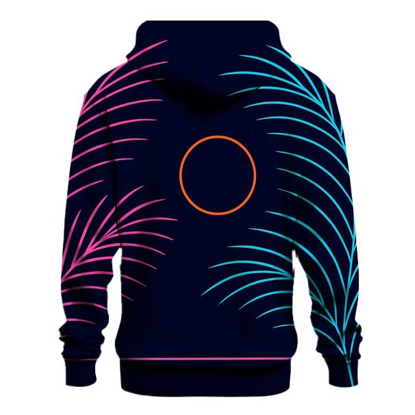 Neon Palm Lines printed hoodies