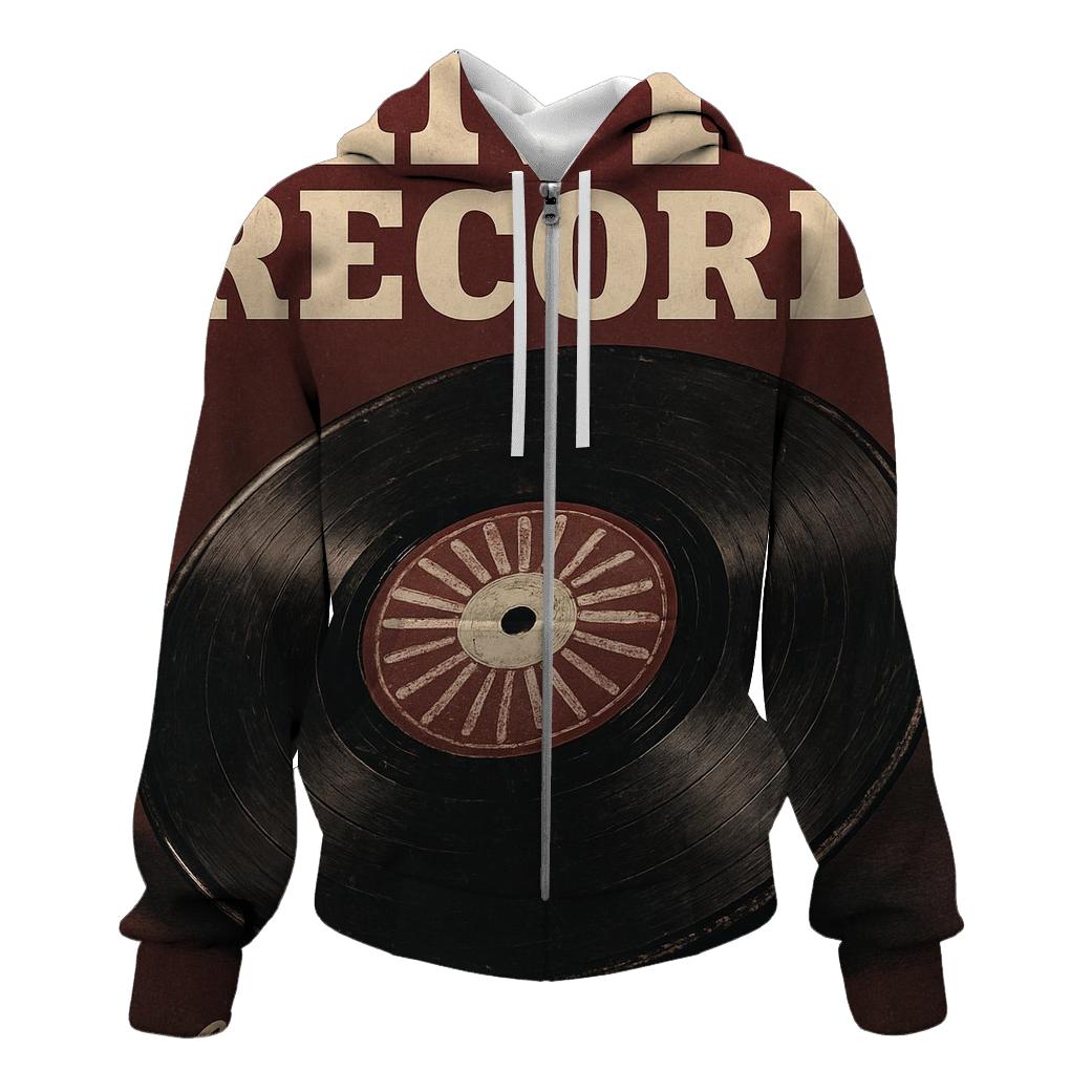 Distressed Vinyl Record Poster graphic hoodies