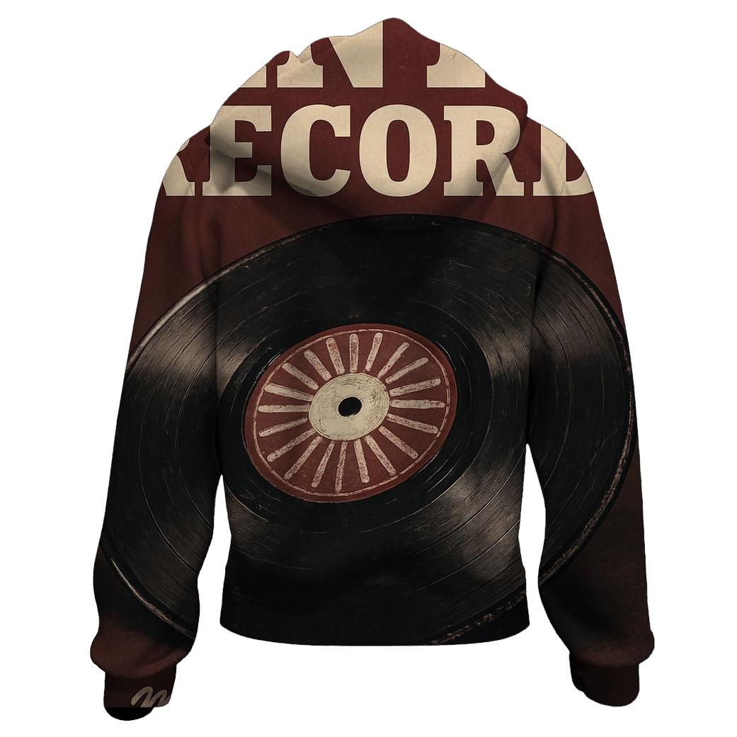 Distressed Vinyl Record Poster graphic hoodies