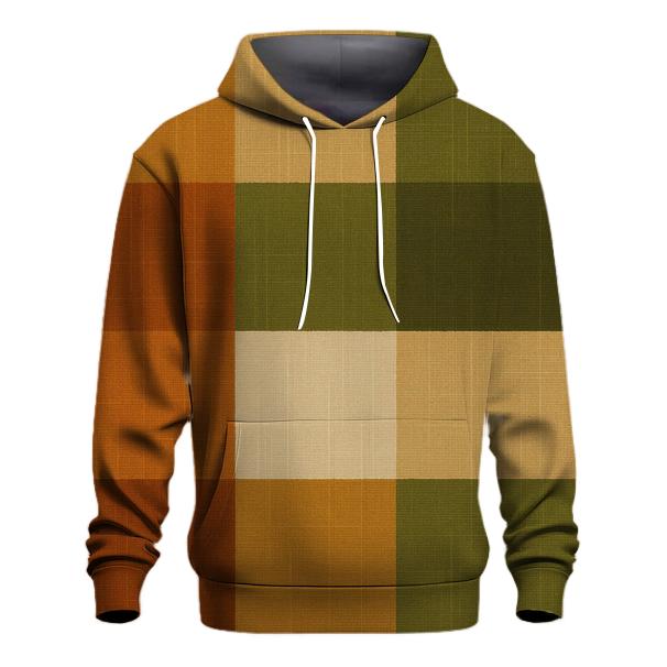 Harvest Plaid Panels embroidered hoodies