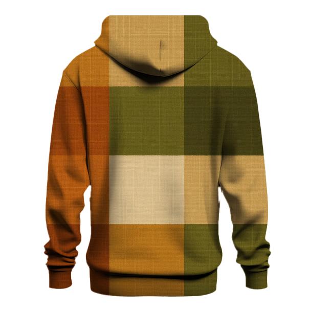Harvest Plaid Panels embroidered hoodies