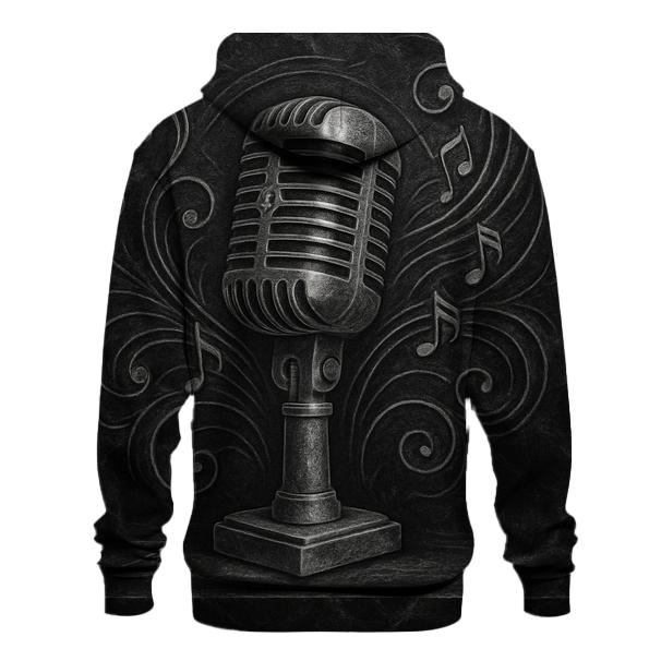 Microphone Marble Etching embroidered hoodies