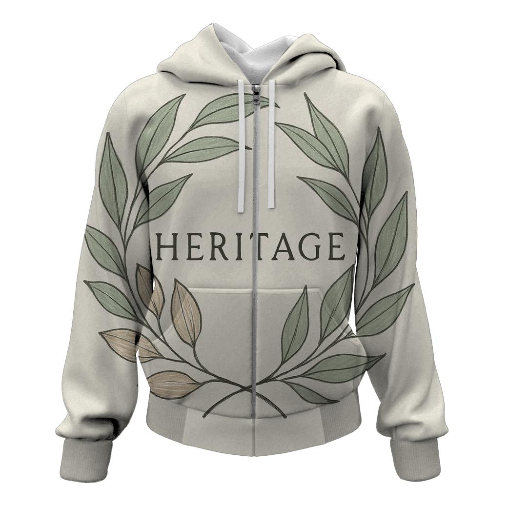 Botanical Linework Crest pullover hoodies