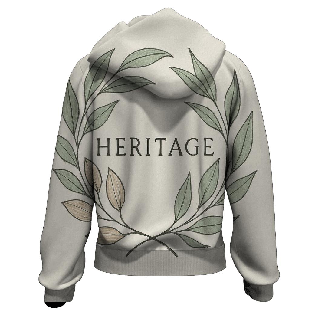 Botanical Linework Crest pullover hoodies
