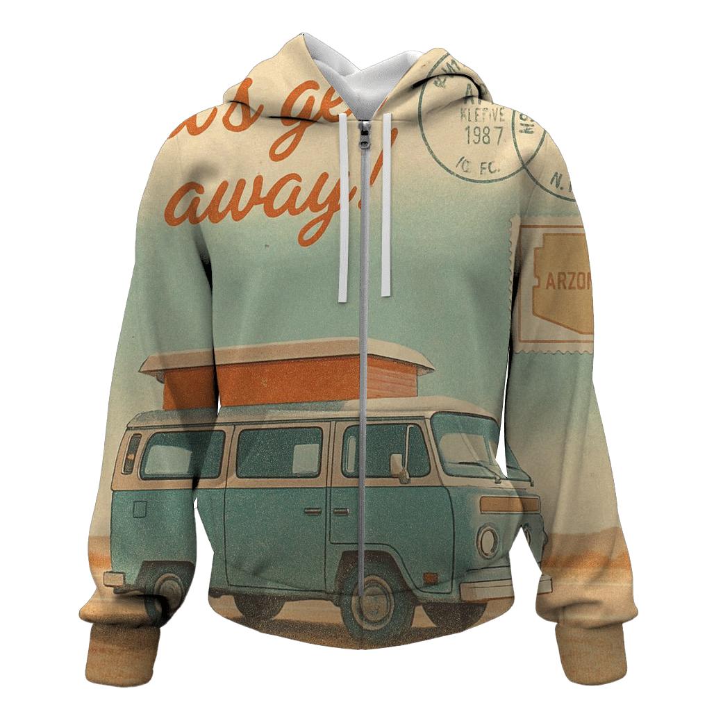 Sunfaded Roadtrip Camper graphic hoodies