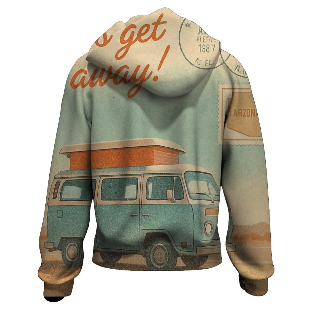 Sunfaded Roadtrip Camper graphic hoodies