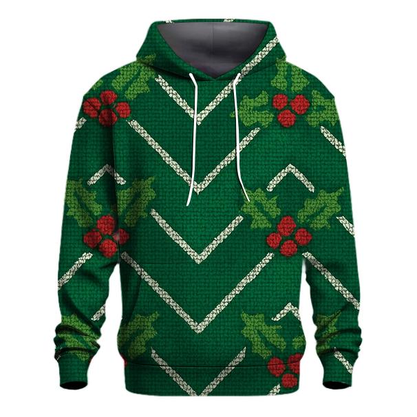Holly Leaf Chevron Stack Design pullover hoodies