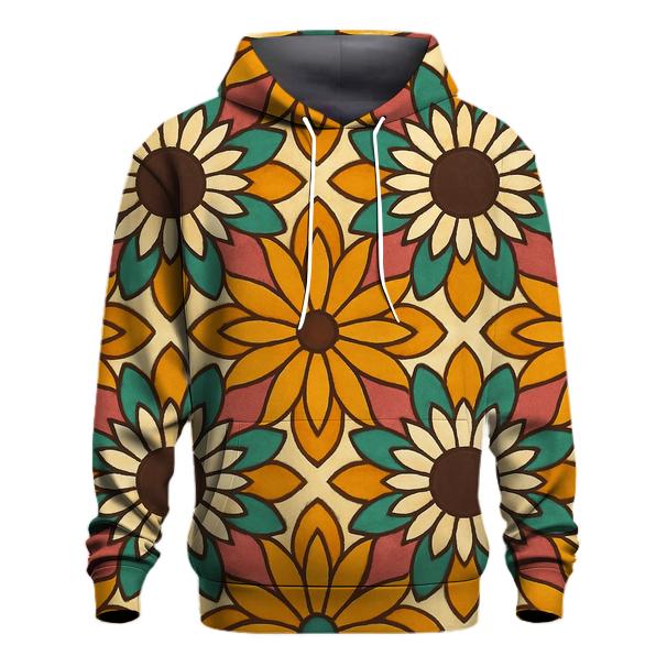 Psychedelic Sunflower Burst pullover hoodies