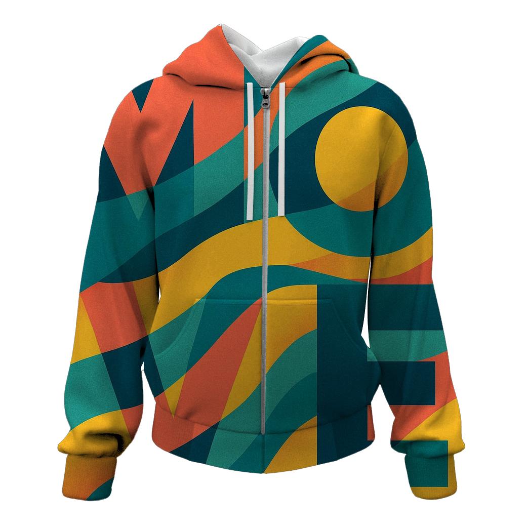 Chromatic Wave Typography graphic hoodies