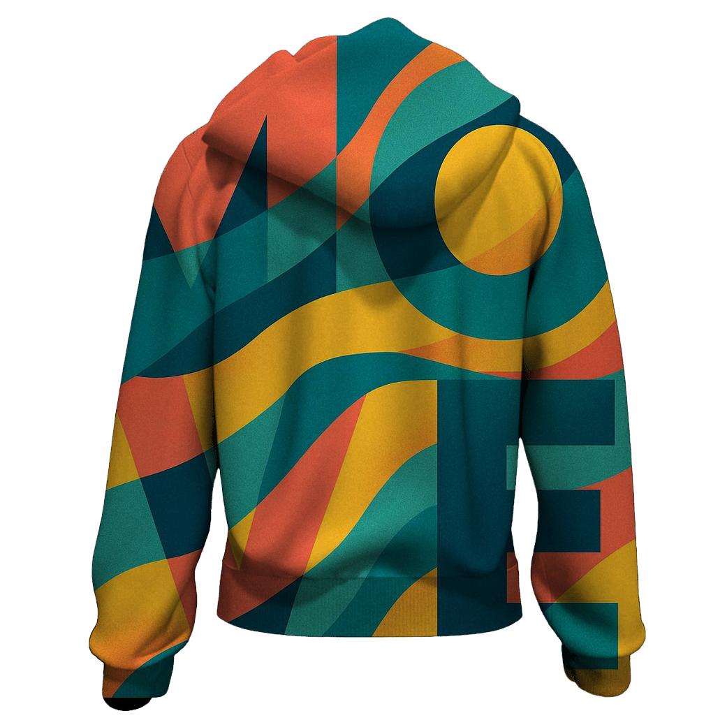 Chromatic Wave Typography graphic hoodies