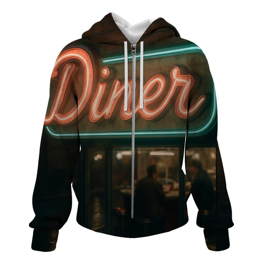 Retro Diner Neon Sign hoodie trends