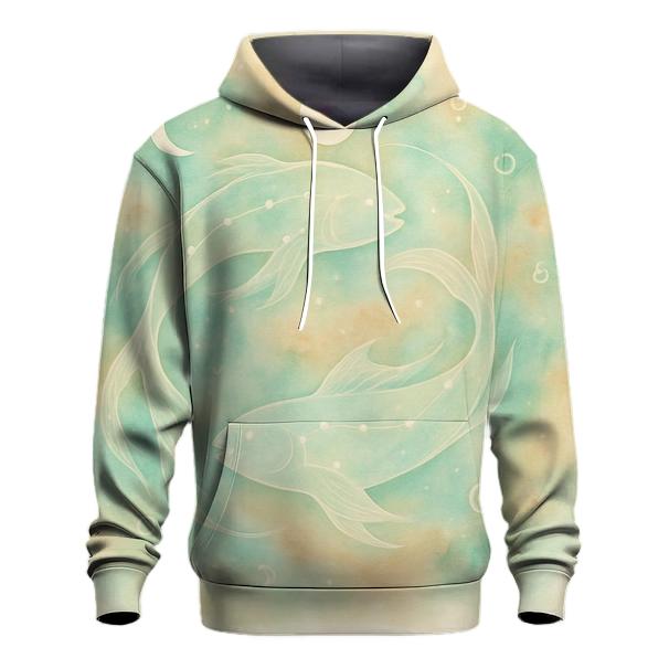 Pisces Cosmic Fish Dream Scene printed hoodies