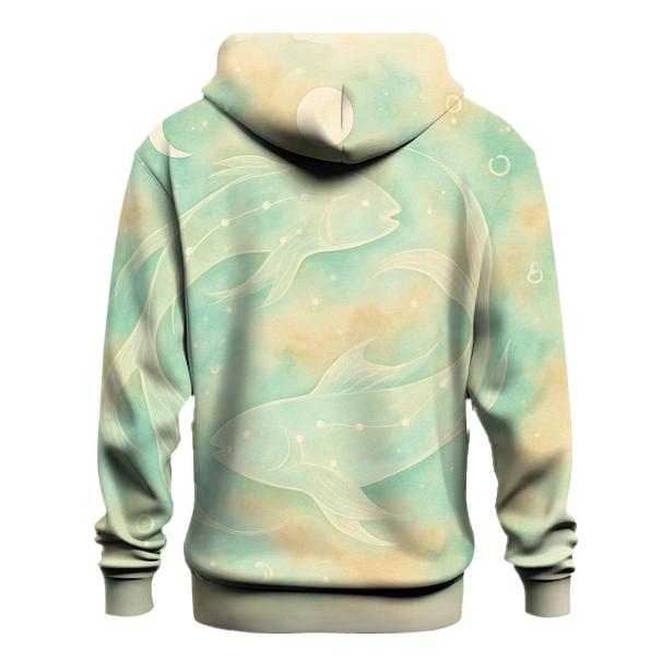 Pisces Cosmic Fish Dream Scene printed hoodies