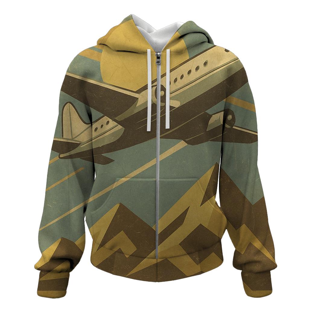 Aged Airline Travel Poster premium hoodies