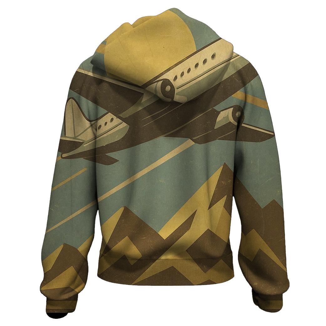 Aged Airline Travel Poster premium hoodies