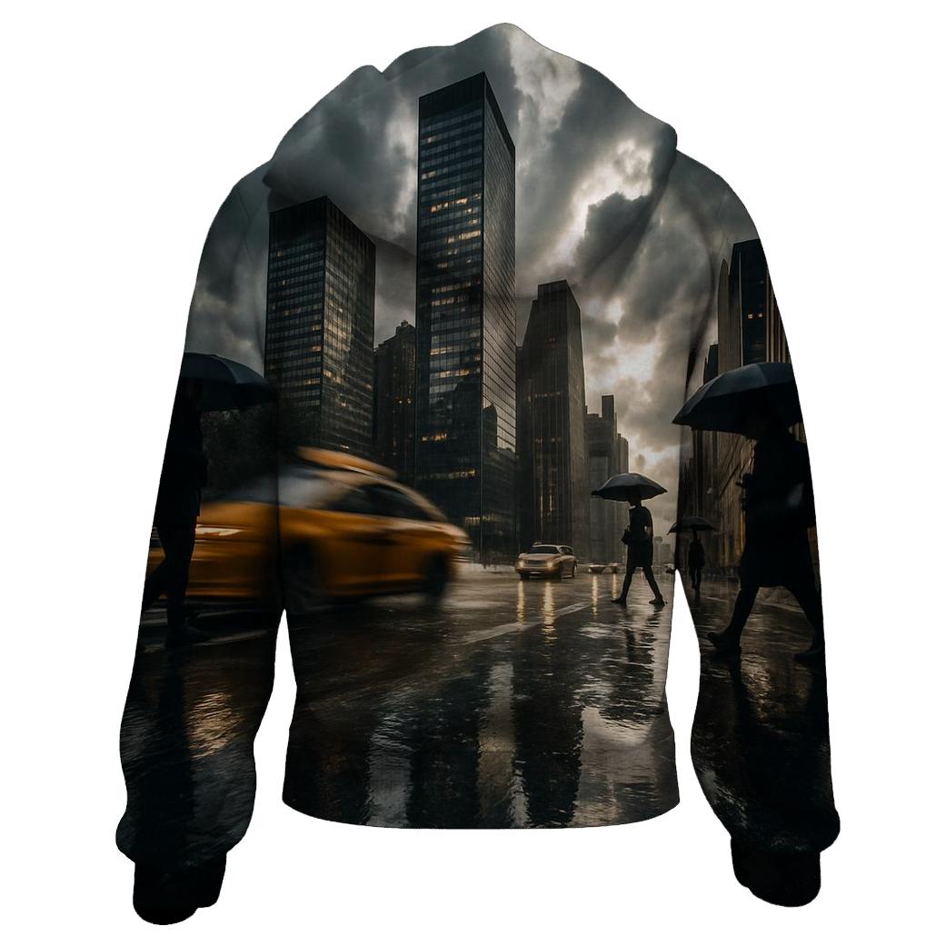 Thunderstorm Reflection On West Side Highway zip-up hoodies